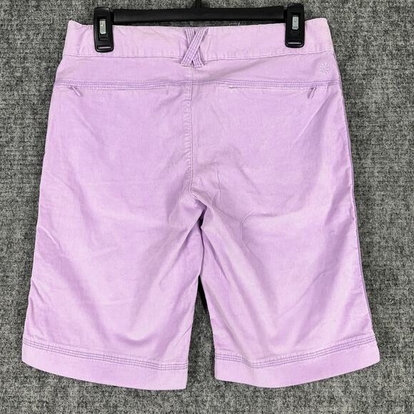 Athleta Women Corduroy Bermuda Shorts 4 Purple Adjustable Waist Stretch Mid-rise - Picture 2 of 10